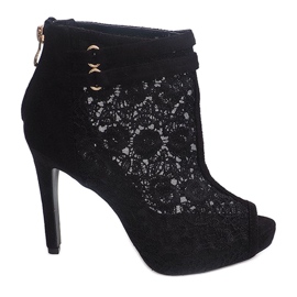 Sandály na vysokém podpatku 8709 černé černá Sandály na vysokém podpatku 8709 černé černá