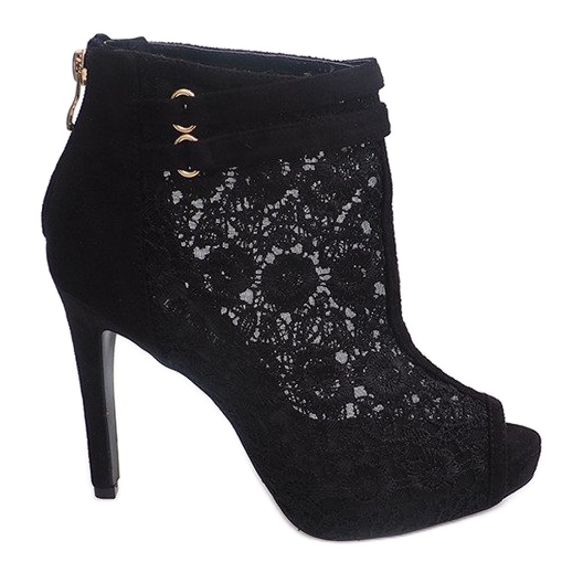 Sandály na vysokém podpatku 8709 černé černá