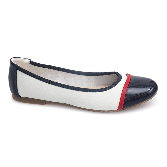 Lakované baleríny 336 White bílý černá