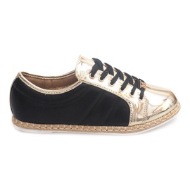 Plátěné espadrilky Q52 černé tenisky černý žluť