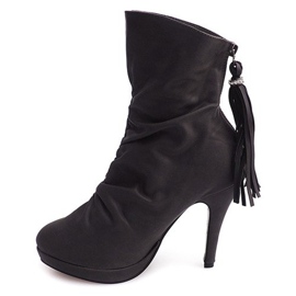 Vysoké boty na čepu 1020 šedé šedá Vysoké boty na čepu 1020 šedé šedá