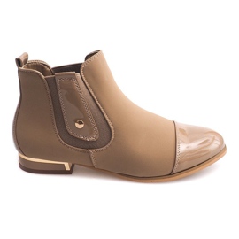 Elegantní kozačky, polobotky 60861-3 Khaki vícebarevný