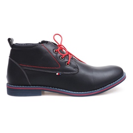 Vysoké teplé boty svázané 86105 Navy Blue námořnická modř