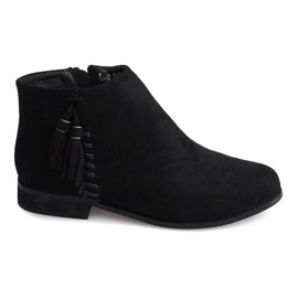 Suede Booties Boho 99-8 Black černý