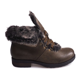Teplé boty Jodhpur boty Fur X467 Green vícebarevný zelený