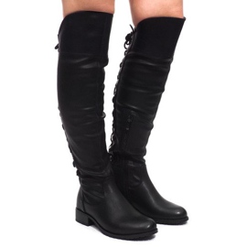 Elegantní kozačky F103 černé černý
