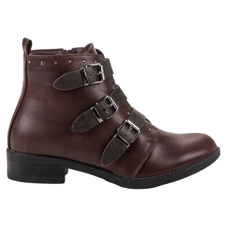 Small Swan Boty s ozdobnými pruhy hnědý