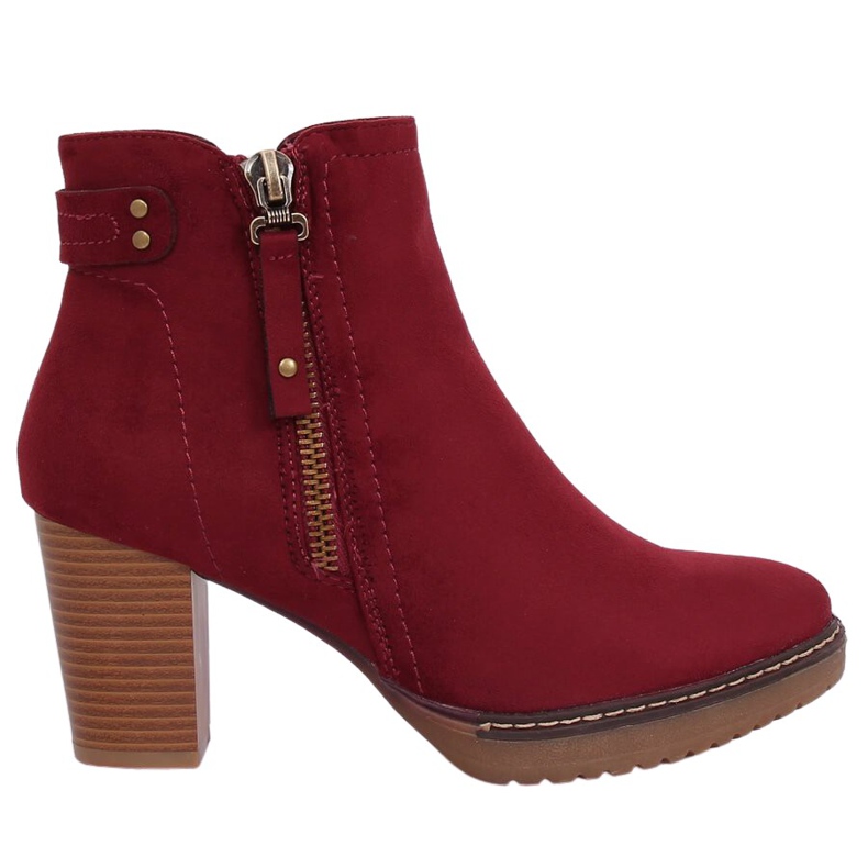 Boty na vysokém podpatku semišové kaštanové 8B856 Víno červené Boty na vysokém podpatku semišové kaštanové 8B856 Víno červené