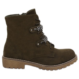 Zelené šněrovací boty H8-118 zelené zelená Zelené šněrovací boty H8-118 zelené zelená