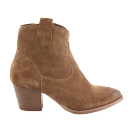 Kovbojské boty Anabelle 1466 Camel semiš hnědý
