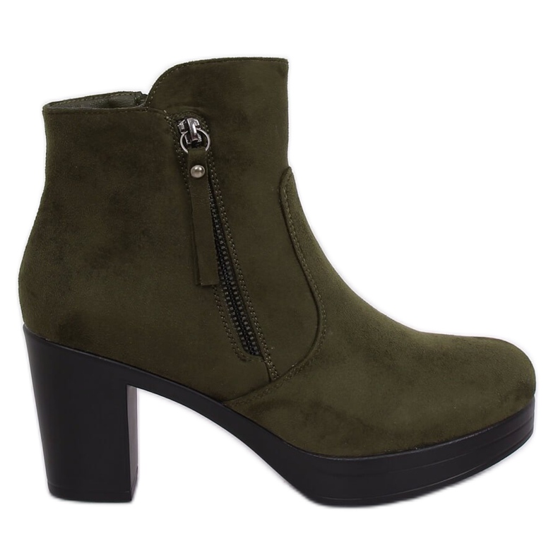 Zelené boty na podpatku 8B882 Green zelená