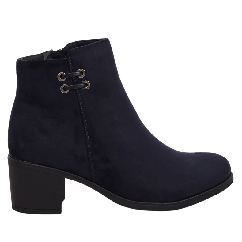 Tmavě modré dámské boty 8B982 Modré boty na vysokém podpatku námořnická modrá