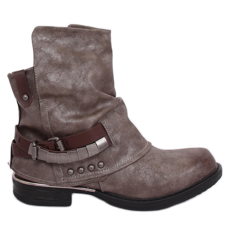 Šedé vojenské boty LL-165P Khaki šedá Šedé vojenské boty LL-165P Khaki šedá