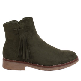Zelené boty Jodhpur s třásněmi 8B907 Green zelený