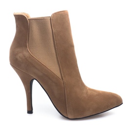 Boty na vysokém podpatku 3845-2 Khaki vícebarevný Boty na vysokém podpatku 3845-2 Khaki vícebarevný