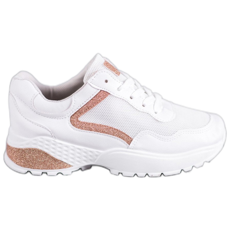 SHELOVET Sportovní obuv se třpytkami bílý