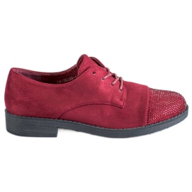 Best Shoes Boty s krystaly červený