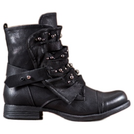 GISICODE Skalní boty s perlami černý