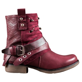 SHELOVET Boty s kamínky červené SHELOVET Boty s kamínky červené