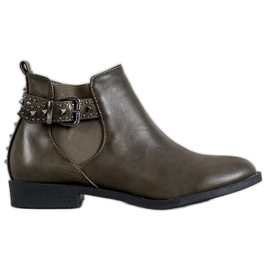 SHELOVET Zelené chelsea boty s kamínky zelená