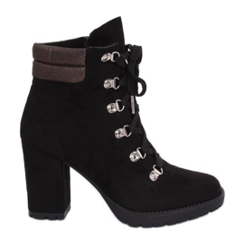 Černé vysoké podpatky 8992 Černá černý