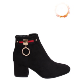 Černé kozačky na vysokém podpatku B8816-1 Black černý