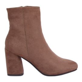 Béžové vysoké podpatky 3486 Khaki béžový