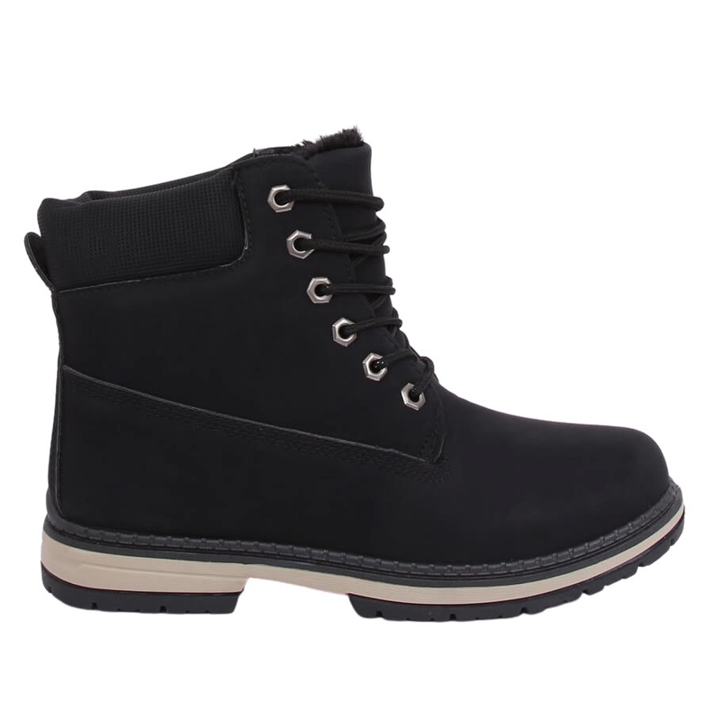 Černé izolované dřevěné boty W19-42 černé černá