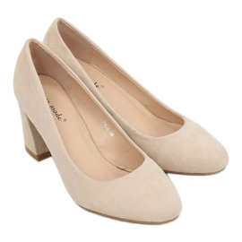 Lodičky na béžovém sloupku 7436 Cream II-GAT béžový Lodičky na béžovém sloupku 7436 Cream II-GAT béžový