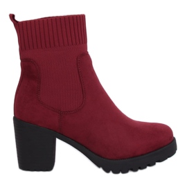 Maroon M370 Víno vysoké podpatky červený