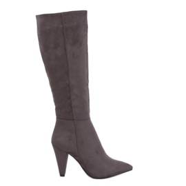 Šedá Klasické vysoké podpatky 8677 Šedá Šedá Klasické vysoké podpatky 8677 Šedá