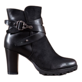 Super Mode Klasické kozačky na sloupek černá Super Mode Klasické kozačky na sloupek černá