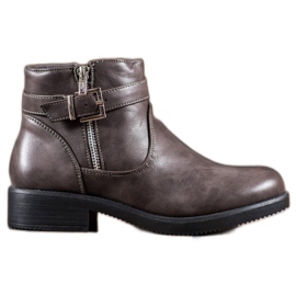 Abloom Šedé eko kožené boty šedá