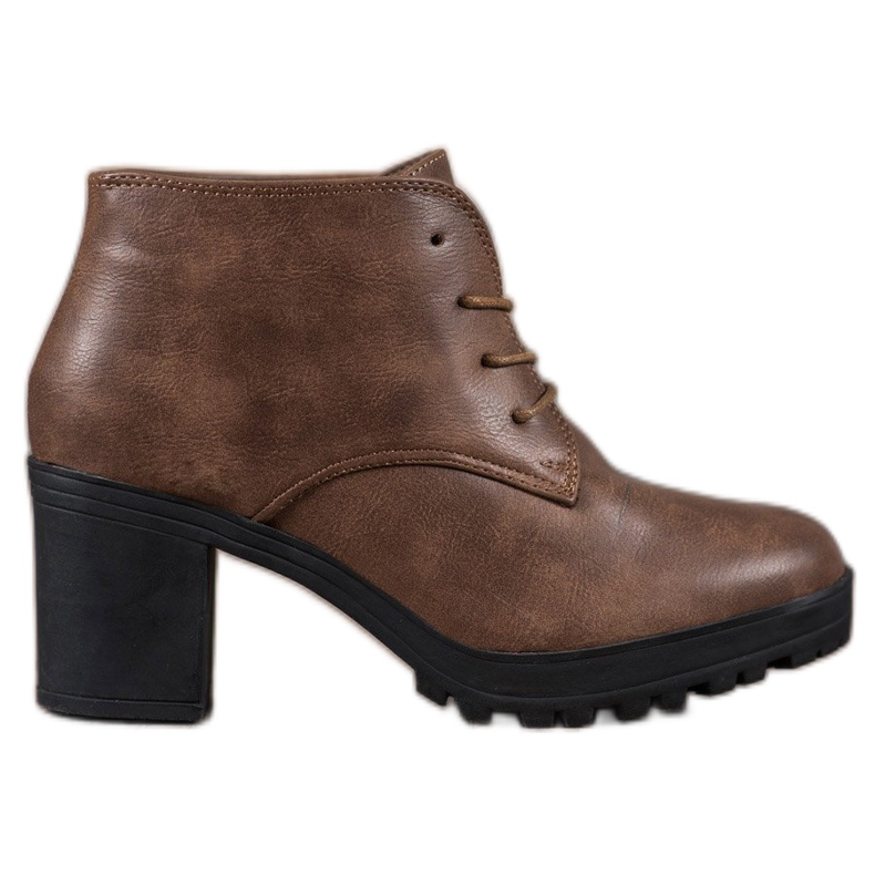 SHELOVET Šněrovací boty na platformě hnědý vícebarevný