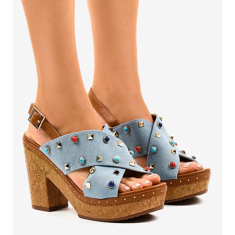 Modré sandály na platformě 1669 modrý