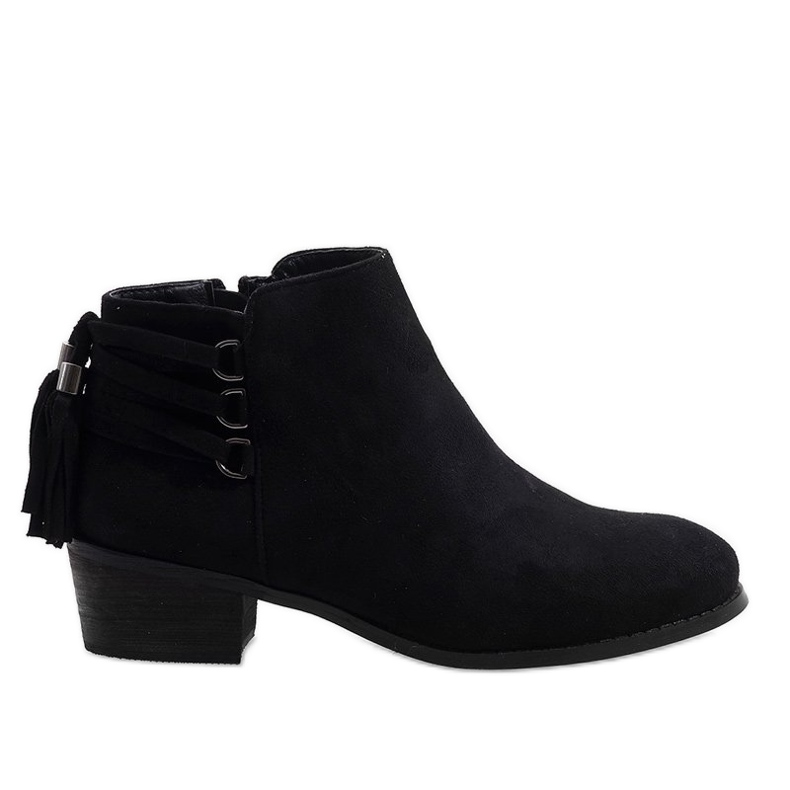 Černé semišové zateplené boty SJ1819-1 černá
