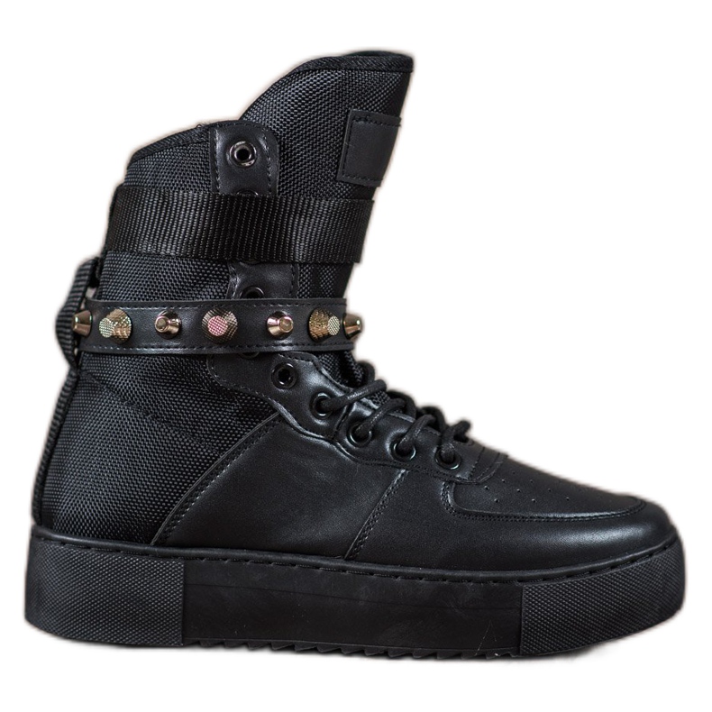 Diamantique Vysoké černé boty černá