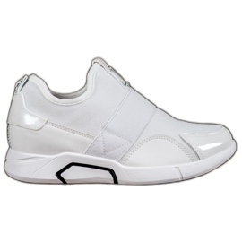 Ideal Shoes Módní nazouvací tenisky bílý Ideal Shoes Módní nazouvací tenisky bílý