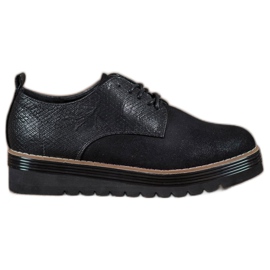 SHELOVET Boty na platformě tisku hada černý