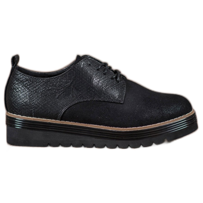 SHELOVET Boty na platformě tisku hada černá