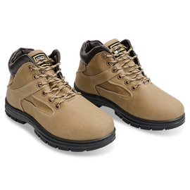 Teplé boty A-8 hnědé s kožešinou hnědý