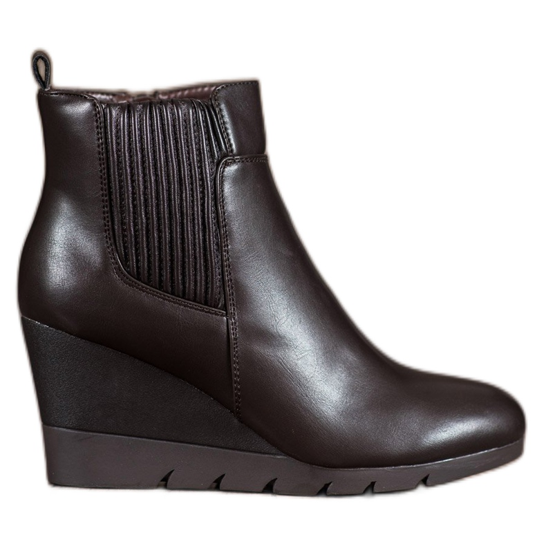 SHELOVET Boty na klínku hnědý SHELOVET Boty na klínku hnědý