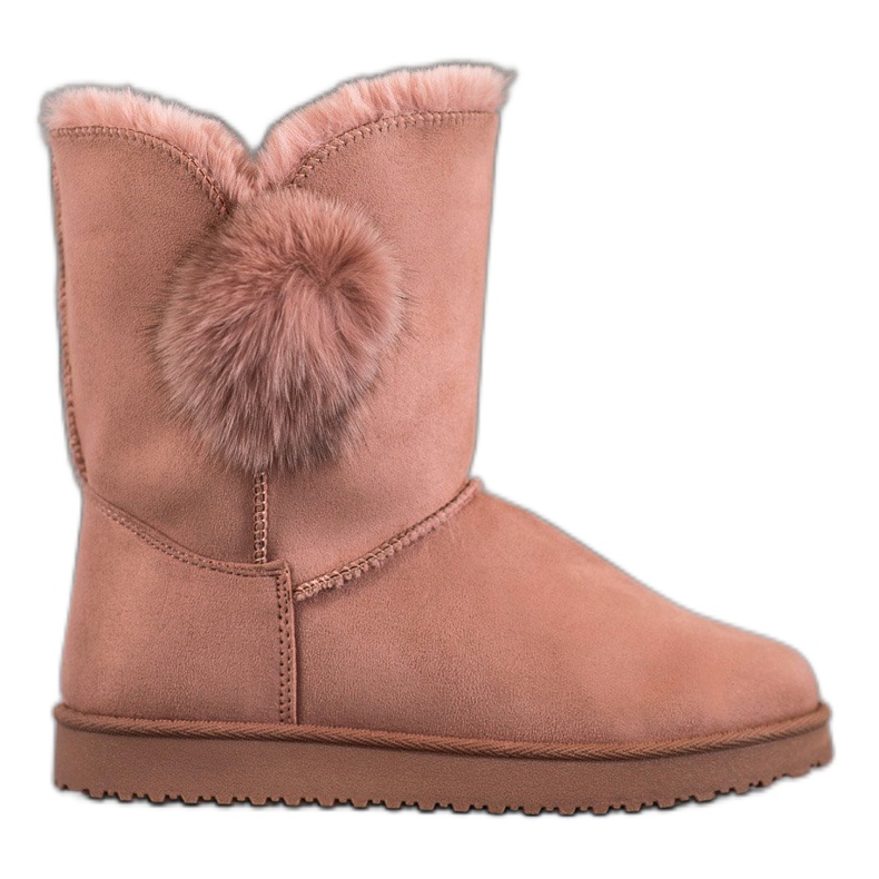 SHELOVET Mukluki s bambulí růžový