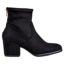 SHELOVET Stylové kozačky na zip černý