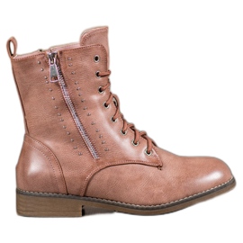 SHELOVET Šněrovací boty hnědý