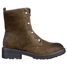 S. BARSKI Vysoké boty s korálky zelený