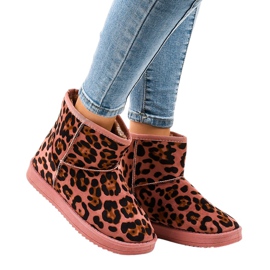 Růžový eskimo teplý leopard 7602-PA vícebarevný Růžový eskimo teplý leopard 7602-PA vícebarevný