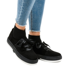 Černé vysoké tenisky stuhy CH-95 černý