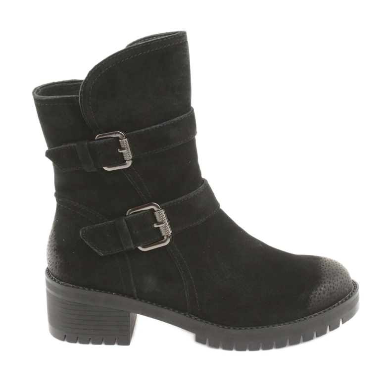 M.Daszyński Černé semišové kožené boty Daszyński 161 černá M.Daszyński Černé semišové kožené boty Daszyński 161 černá