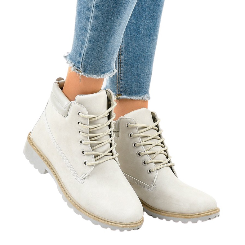 Šedé turistické boty bez izolace W-3033 šedá